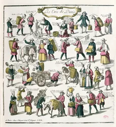 Vendeurs de rue à Paris, fin XVIIe siècle
