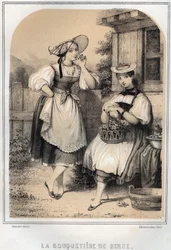 Costumes suisses - Ibex de Berne - gravure dans « Les soirées de mon oncle, mémoires et récits de voyages » par Moring Michel - Fin XIXe siècle
