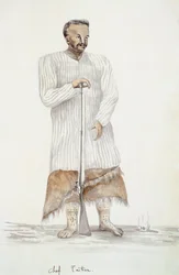 Chef tahitien, illustration du Voyage de Louis I Duperrey