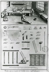 Tanneurs, des Descriptions des arts et métiers par Denis Diderot (1713-84), publié c.1770