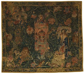 Tapisserie, Dieu le Père apparaissant à Moïse (une de la série de six Sibylles comprenant 46.134 à 46.139) appelée 