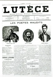 Les Poètes Maudits, couverture du journal Lutèce, 1884