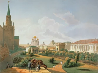 Le Jardin Alexandre à Moscou, imprimé par Jacottet et Bachelier, 1830