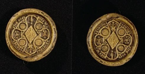 Le sceau armorial de Jeanne de Penthièvre, duchesse de Bretagne et comtesse de Goëllo, 1369