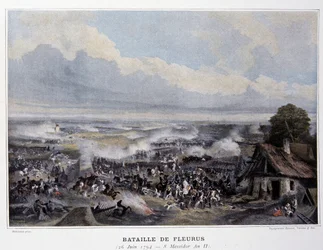 La bataille de Fleurus en 1794 - dans "Batailles napoléoniennes", fin du 19e siècle