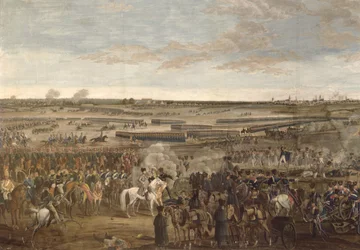 La bataille de Leipzig, détail de Napoléon au premier plan, 18 octobre 1813 (détail)