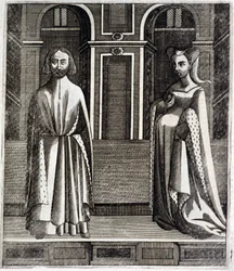 Le Comte de Poitiers et Toulouse Alphonse (1220-1271) et sa femme Jeanne (fille de Raymond VII) (1220-1271) - dans « Histoire des comtes de Toulouse » par Guillaume de Catel, Toulouse