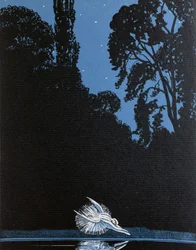 La Mort du cygne, illustration pour La Gazette du Bon Ton inspirée par le ballet Le Lac des cygnes de Tchaïkovski, 1924