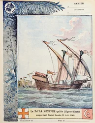 Le départ de Saint Louis sur son navire le Montjoie d