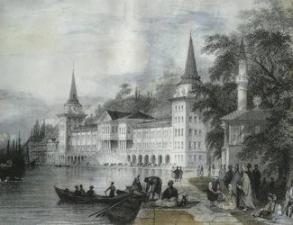 Le Palais de Dolmabahce sur le Bosphore, 1840