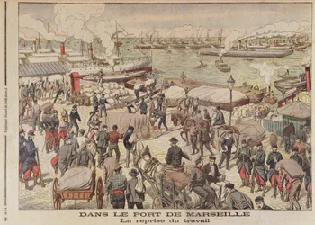 La Fin de la grève à Marseille, illustration du Petit Journal, 23 octobre 1904