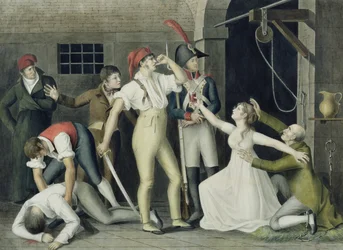 La dévotion filiale et héroïque de Mademoiselle de Sombreuil en septembre 1792, vers 1800