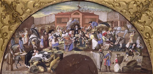 Le marché aux poissons aux Halles, vers 1660