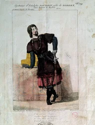 Le ténor français Adolphe Nourrit dans le rôle de Robert dans "Robert le diable"