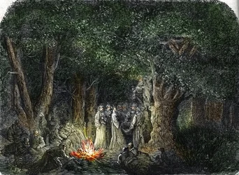 Les Gaulois et leurs prêtres ou druides (gravure) 1864