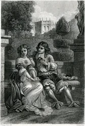 Le roi de France Louis XIV en compagnie galante de Mademoiselle de la Vallière