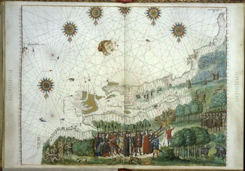Le débarquement de Jacques Cartier et des colons au Canada, 1547