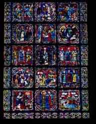 La Vie du Christ, cycle du Nouveau Testament, moitié inférieure du vitrail, vers 1145-50