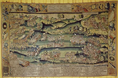 La rencontre des deux armées à la bataille de Jarnac, 13 mars 1569