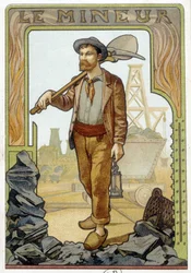 Le Mineur - Chromolithographie