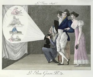 Le Vieux Style, regardant une projection d