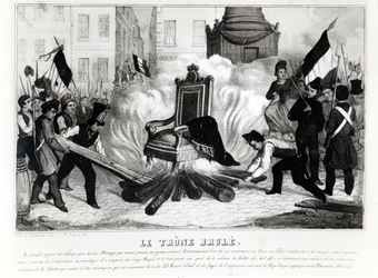 Le peuple brûlant le trône à la Place de la Bastille, 1848