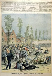 Les Émeutes à Mons, illustration de Le Petit Journal, mai 1893