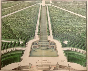 La rivière, remaniée 1706-07, des "Jardins de Marly", début 18e siècle