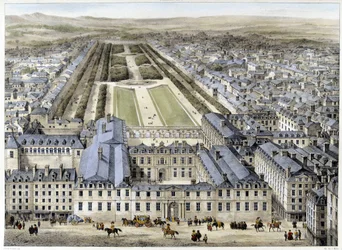 Le Palais Royal en 1679, vu de la rue Saint-Honoré - lithographie