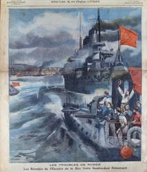La mutinerie russe en mer Noire et le bombardement de Sébastopol, illustration tirée du Petit Parisien, 1905