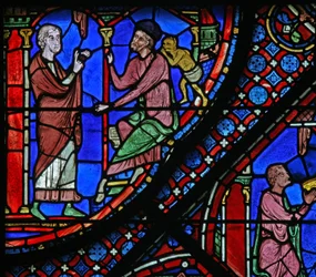 La fenêtre de Saint Jacques : Filetus raconte à Almoniges (Hermoniges) sa conversion