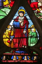 La fenêtre de Saint Louis : Saint Louis accomplissant de bonnes actions