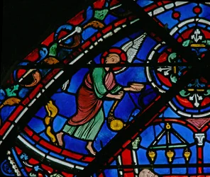 La fenêtre de Saint Thomas : des anges assistent au tombeau de Saint Thomas
