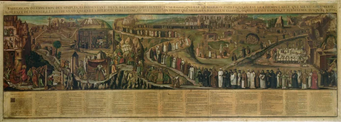 Les Deux Chemins de la Religion, représentation de la division entre Protestantisme et Catholicisme
