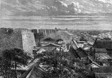 Les murs de Pékin, Chine. Gravure dans « Le Journal de la jeunesse »