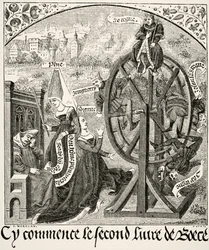 La Roue de la Fortune, de Science et Littérature au Moyen Âge par Paul Lacroix (1806-84) publié à Londres en 1878