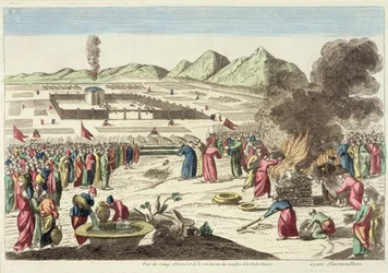 Le camp des Israélites et le sacrifice de la vache rousse