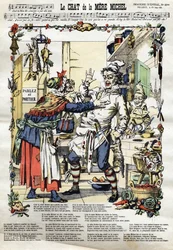 Le chat de la mère Michel. Chanson populaire. Image d