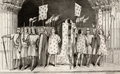 Le bébé mort Jean I (1316) le Posthume proclamé roi à ses funérailles, de 