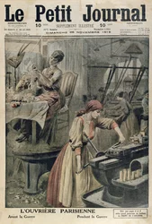 Les différents types de travail pour les femmes parisiennes avant et pendant la Première Guerre mondiale, illustration de couverture de Le Petit Journal, 26 novembre 1916
