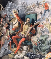 Le rêve de Don Quichotte (Miguel De Cervantes) - Illustration pour Le petit Journal, 21 mai 1905.