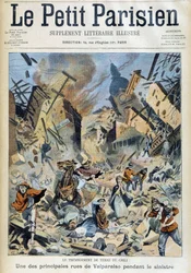 Le tremblement de terre au Chili : Valparaiso pendant le désastre - dans « Le Petit Parisien » du 09/09/1908