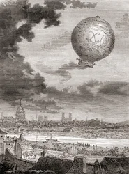 Le premier vol en ballon sans attache, par Jean-François Pilâtre de Rozier et le marquis d