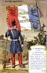Le drapeau du 53e Régiment de Ligne de la 2e République