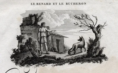 Le renard et le bûcheron. Fable d