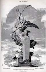 La gloire couronne Pierre Corneille - dessin de Merwart pour « Le Drapeau - Moniteur Illustre de la Ligue des Patriotes » - 1884