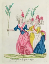 Les marchandes de Paris allant féliciter la Reine aux Tuileries