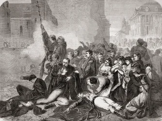 Le massacre de civils sur la place du Château, Varsovie, le 8 avril 1861 par l