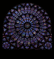 La rosace nord : Glorification de la Vierge Marie avec Rois et Prophètes
