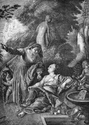 Les vieilles prostituées devinrent entremetteuses. Gravure dans « Histoire de la prostitution et de la débauche chez les peuples du globe depuis l